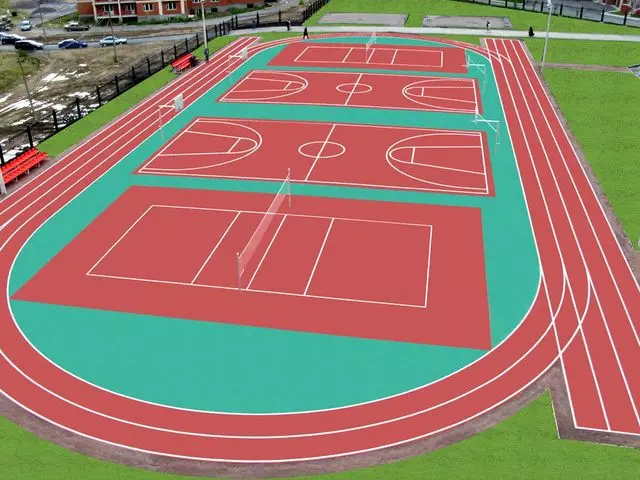Нанесение спортивной разметки на площадки
